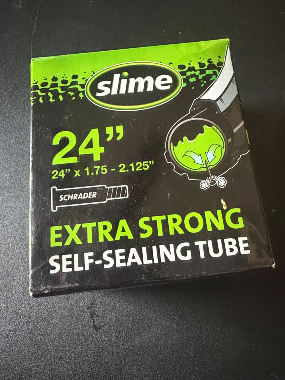 Slime 24" Extra Strong Self-Sealing Tube - Black/Green